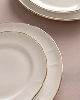 Fine Bone Porcelain 6-Person Dinner Set - Elegant White & Gold