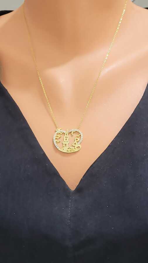 Sterling Silver Zirconia Maiden's Tower Necklace
