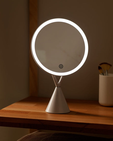 Sleek Glass LED Mirror - Adjustable Illumination for Modern Spaces
