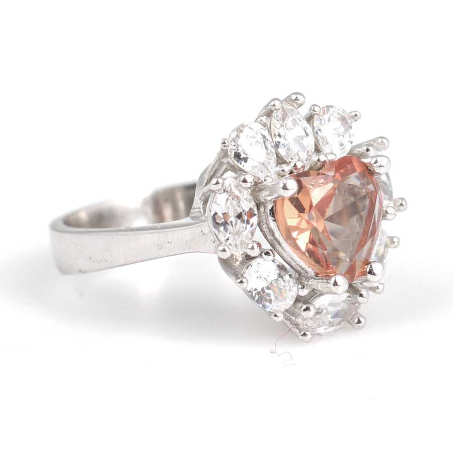 925 Sterling Silver Heart-Cut Zultanite & Zircon Halo Ring