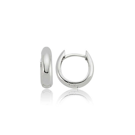 Hoop Earrings - Sterling Silver Polished Minimalist Huggie Style