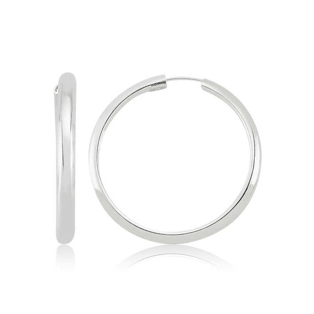 Hoop Earrings - Sterling Silver Classic Polished Design