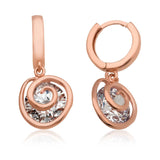Dangle Earrings - Rose Gold Plated Spiral Cubic Zirconia