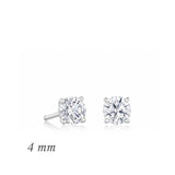 Stud Earrings - Sterling Silver Brilliant-Cut Solitaire CZ