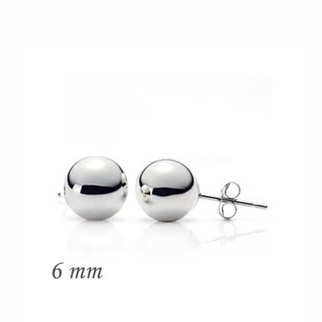 Sterling Silver Stud Earrings - Classic Polished Ball Design for Everyday Elegance