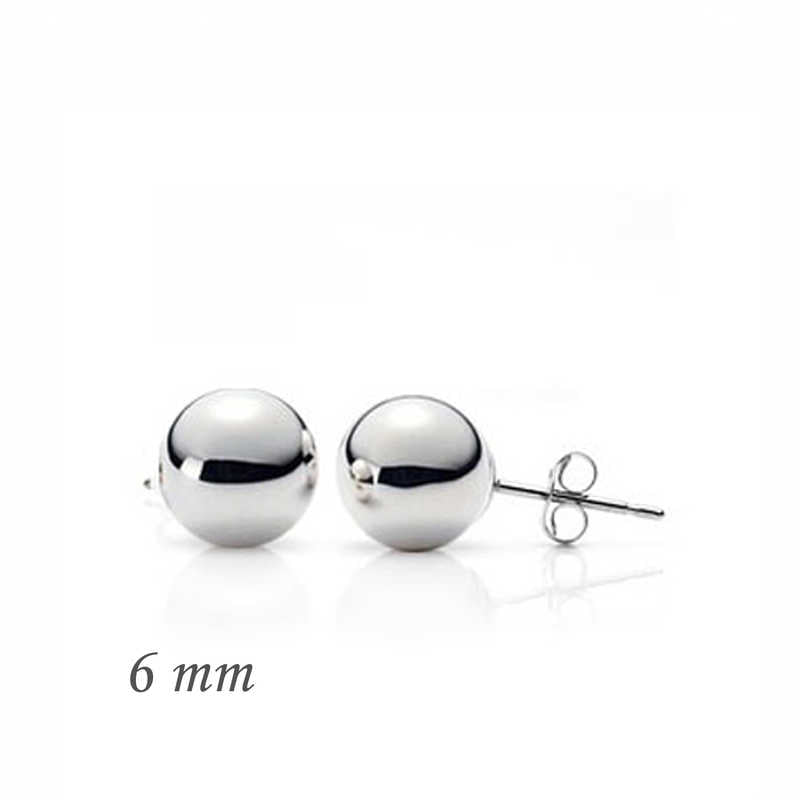Sterling Silver Stud Earrings - Classic Polished Ball Design for Everyday Elegance