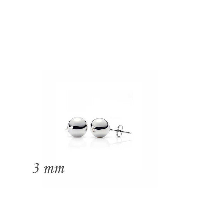 Stud Earrings - Sterling Silver Timeless Polished Ball Design