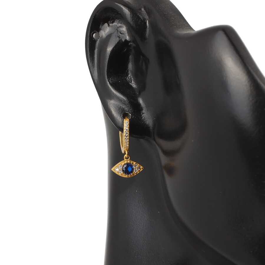 Premium 925 Sterling Silver Eye Motif Hoop Earrings