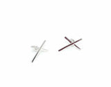 925 Sterling Silver Curved X Earrings - Modern Minimalist Design