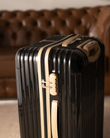 Polycarbonate Suitcase - Modern Black & Beige Medium Travel