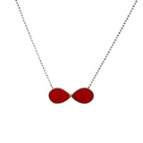 Professional 925 Sterling Silver Red Enamel Infinity Necklace