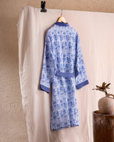 100% Cotton Muslin Women's Robe - Striped