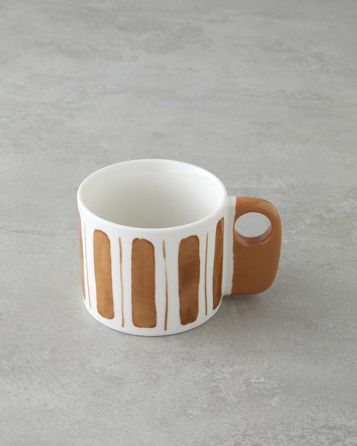 Earthline Professional New Bone China Mug White Brown