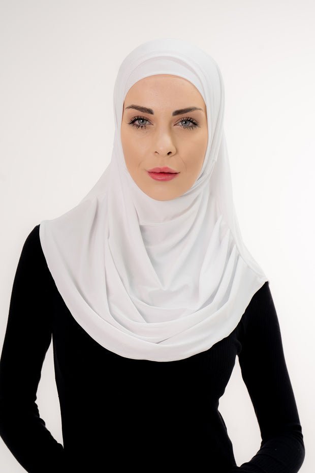 Easy - Wear Pleated Hijab Shawl Set - 2 Pieces, 50cm - TryAladdin