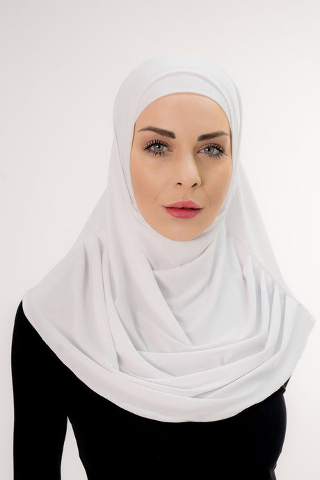 Easy - Wear Pleated Hijab Shawl Set - 2 Pieces, 50cm - TryAladdin