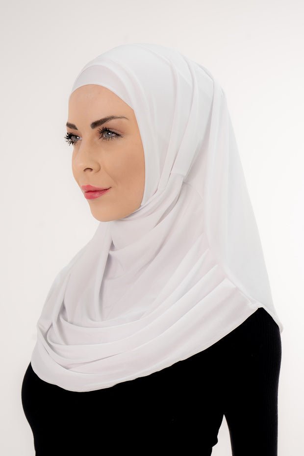Easy - Wear Pleated Hijab Shawl Set - 2 Pieces, 50cm - TryAladdin