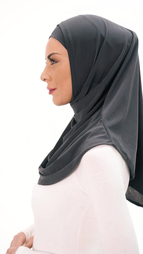 Easy - Wear Pleated Hijab Shawl Set - 2 Pieces, 50cm - TryAladdin