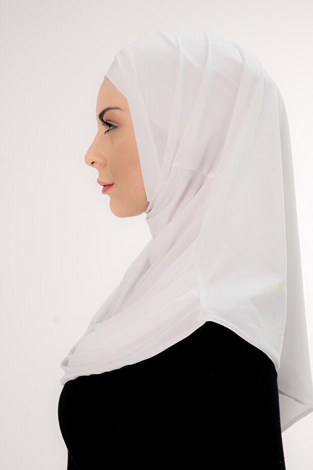 Easy - Wear Pleated Hijab Shawl Set - 2 Pieces, 50cm - TryAladdin