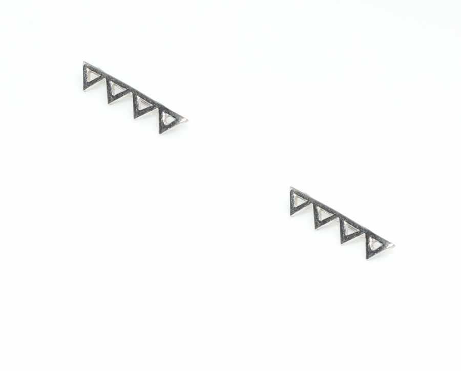 925 Sterling Silver Zigzag Earcuff - Elegant No-Piercing Earring