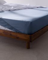 Double Size 100% Cotton Ranforce Fitted Sheet - Dark Blue