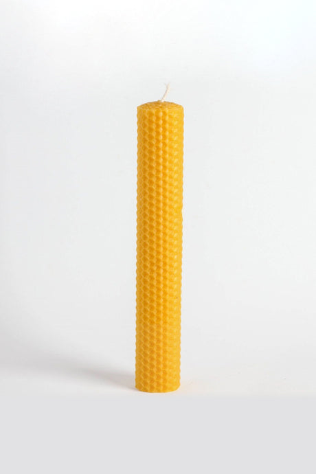 Natural Beeswax Pillar Candle - Pure & Long-Burning