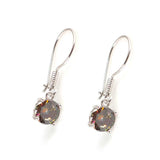 Sterling Silver Round Mystic Topaz Dangle Earrings - Vibrant Gemstone