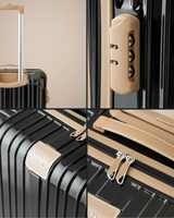 Polycarbonate Suitcase - Modern Black & Beige Medium Travel