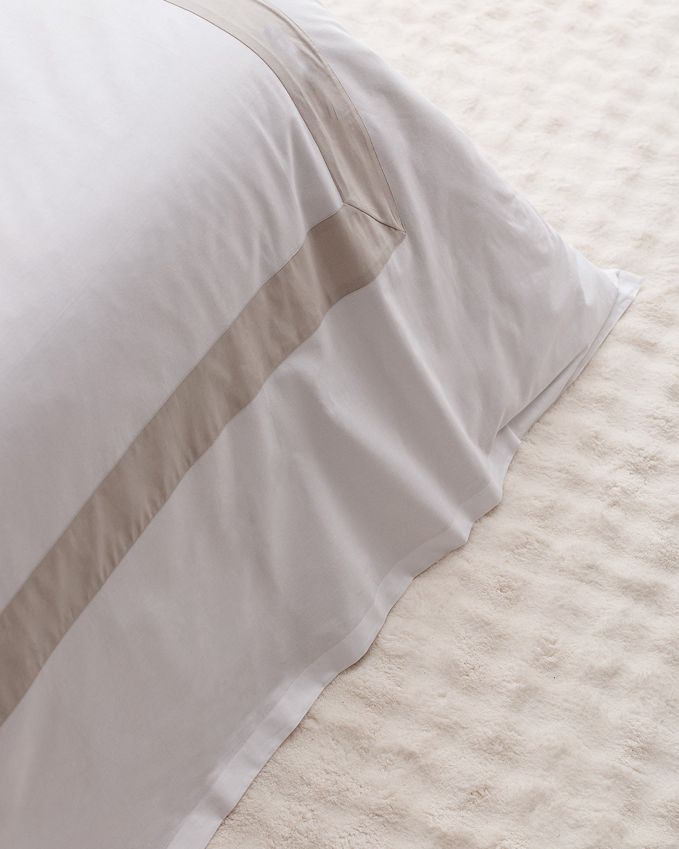 100% Cotton Valette Duvet Cover Bedding Set - Full/Queen - White & Stone