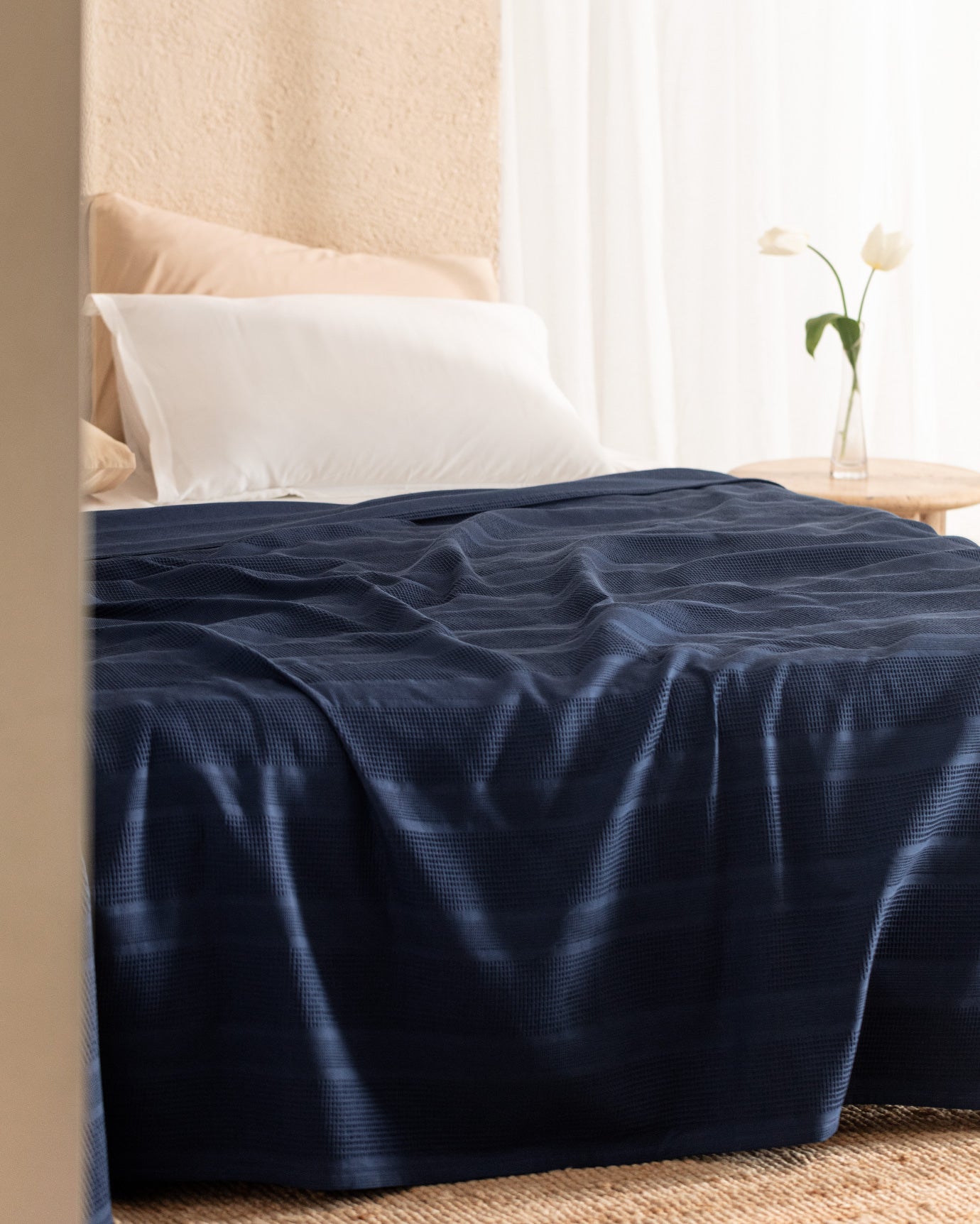 Mathilda Ecocell Single Size Pique Blanket - Lightweight Bed Cover