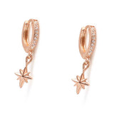 Premium 925 Sterling Silver North Star Stone Hoop Earrings