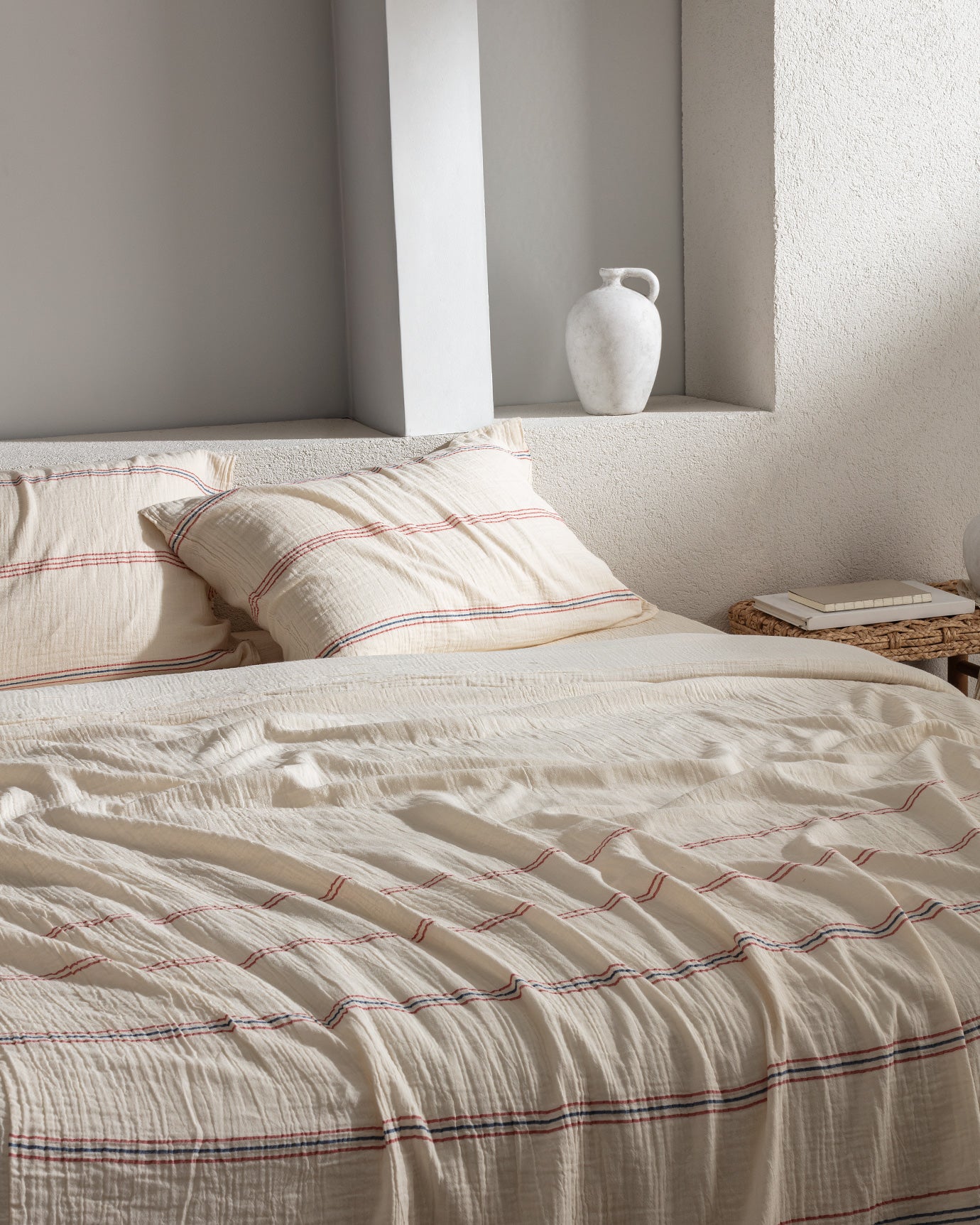 100% Cotton Double Duvet Set - Muslin Yarn-Dyed