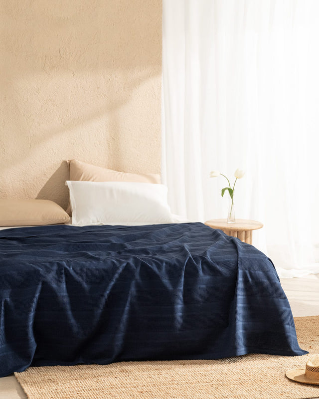 Mathilda Ecocell Single Size Pique Blanket - Lightweight Bed Cover