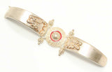925 Sterling Silver Red Enamel Antique Design Bangle
