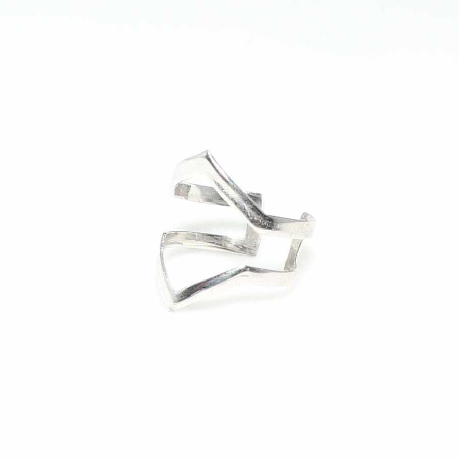 Sterling Silver Zigzag Ring - Adjustable, Minimalist Design