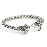 Professional 925 Sterling Silver Ram Head Twisted Bangle