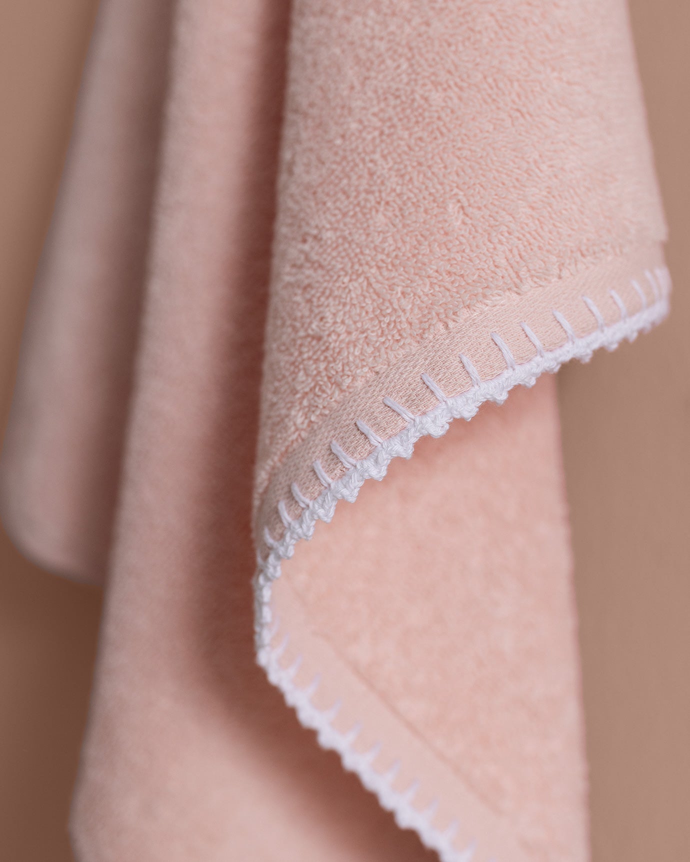 Premium 100% Cotton Face Towel with Delicate Crochet Trim