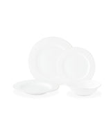 New Bone Porcelain 24-Piece Dinner Set - Galena White & Silver