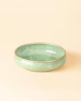 Soft Green Metal Serving Bowl | Versatile Kitchen & Decor Accent