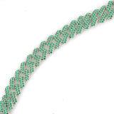 Sterling Silver Green Zircon Gourmet Chain Bracelet