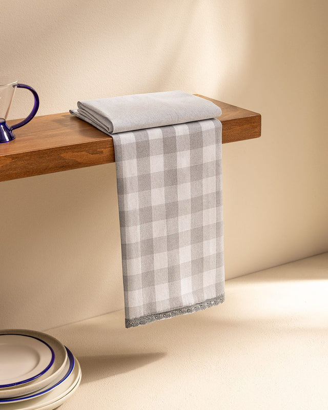 Cotton Blend 2-Piece Tea Towel Set - Decorative Weave