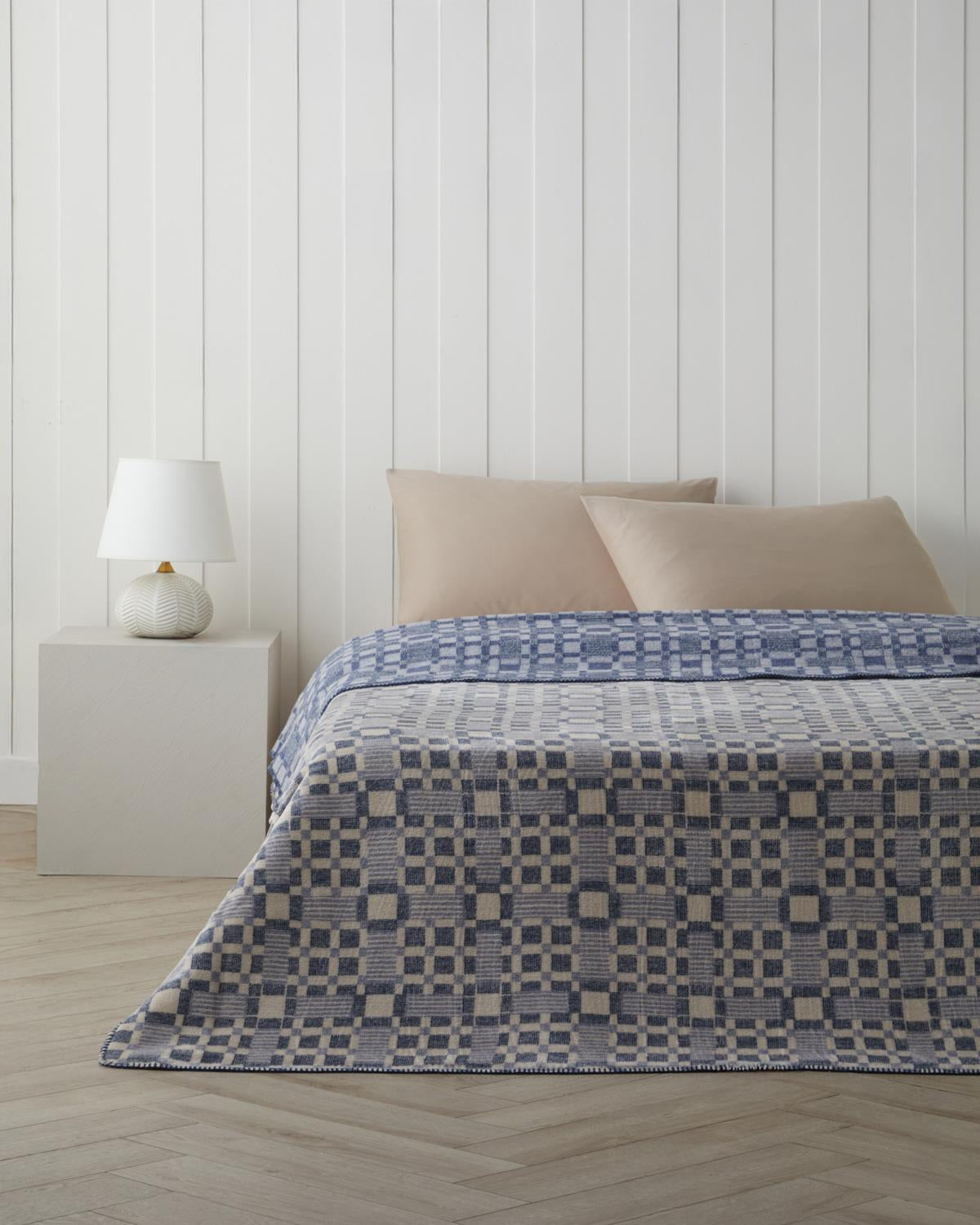 Wholesale Cotton Plaid Throw Blanket   Single Bed Comfort   Blue