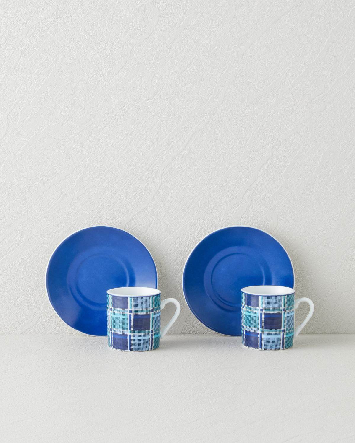 Professional Porcelain Turkish Coffee Cup Set 4 Piece Blue