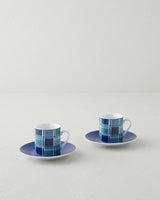 Professional Porcelain Turkish Coffee Cup Set 4 Piece Blue