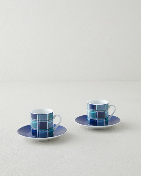 Professional Porcelain Turkish Coffee Cup Set 4 Piece Blue