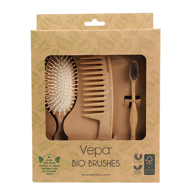 Eco - Friendly Hair Brush Set - 3 Piece Detangling & Styling Kit - TryAladdin