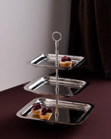 Stainless Steel 3-Tier Cake Stand - Modern Silver Finish