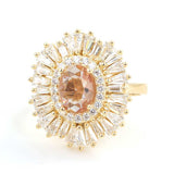 Bague ovale en argent sterling 925 avec zultanite et zircone baguette