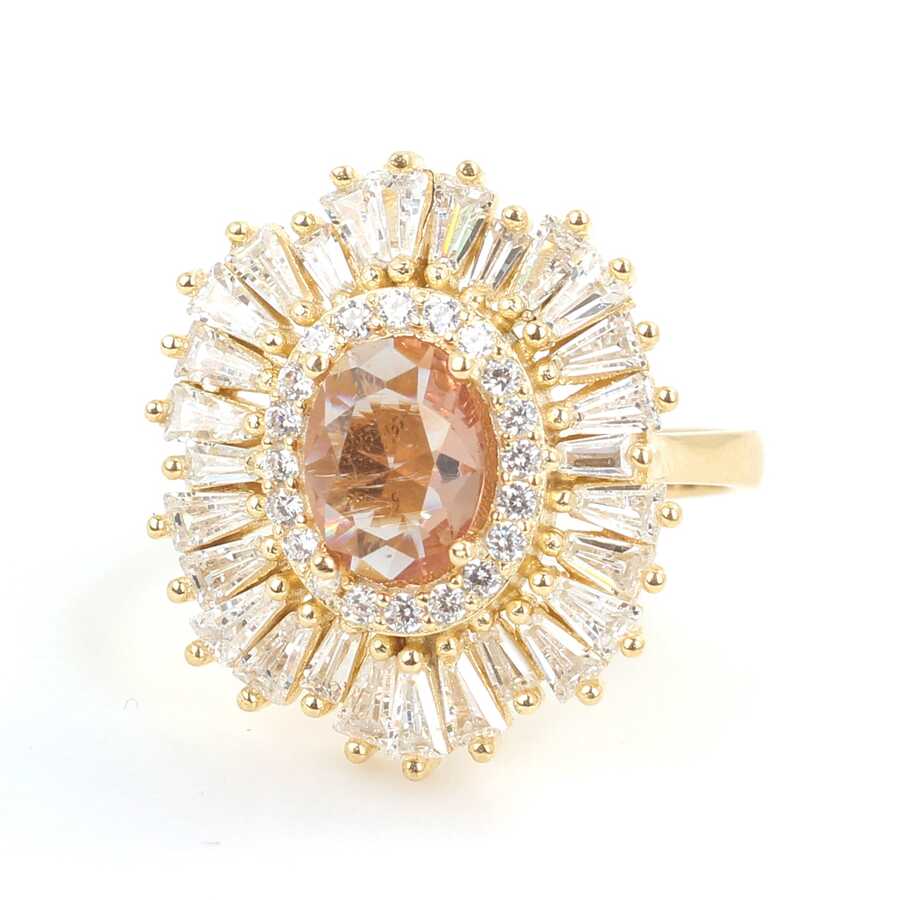 Bague ovale en argent sterling 925 avec zultanite et zircone baguette