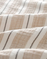 100% Cotton Muslin Double Fitted Pique Set - Natural Collection