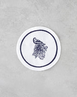 Premium Durable Polyester Coaster Set - 4 Piece 14cm White Navy